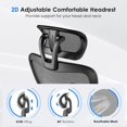thumbnail image 6 of Farini Ergonomic Mesh Office Chair, Computer Desk Chair Ergonomic with Headrest, Adjustable Lumbar Support and 3D Armrests, High Back Office Chair, Black & Grey, 6 of 8