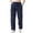Navy, variant on Men's Casual Pants Lightweight Beach Relaxed Fit Elastic Waist Yoga Summer Trousers for Everyday Comfort Beige L