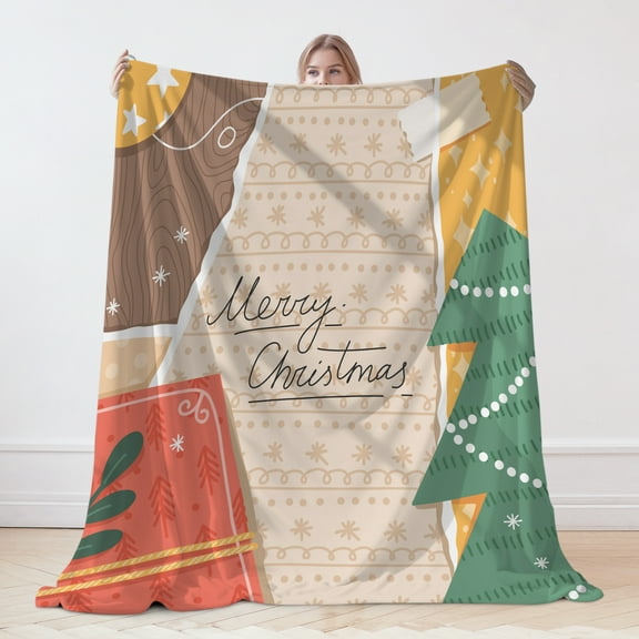Christmas Theme Flannel Blanket, Christmas Blanket, Machine Washable Soft Warm Blanket, Office Living Room Sofa Air Conditioning Blanket, Christmas Gift