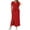 Red, variant on Bovxnpu Women Skirt Set Casual Office Outfits 2 Piece V Neck Short Sleeve Top High Waisted Slit Skirts