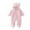 Pink, variant on Newborn Unisex Baby Fleece Hoodie Jumpsuit Romper Cartoon Plush Snowsuit Playsuit Infant Winter Christmas Warm Footie Romper