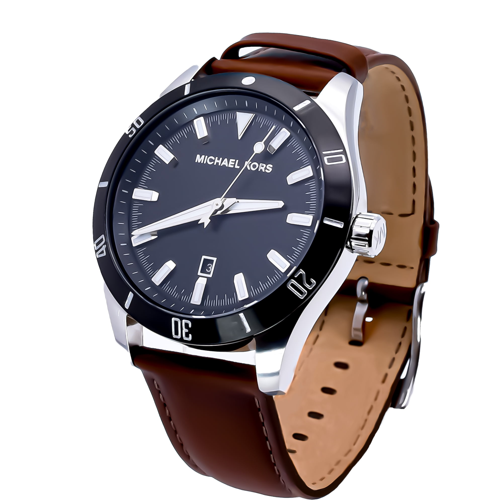 Leather watch Michael Kors Brown in Leather  21823473