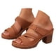 thumbnail image 3 of WILLBEST Sandalias De Playa Para Mujer, Zapatos De Verano Lisos Informales Con Punta Abierta Y Tacones Cuadrados, Sandalias Cómodas Para La Playa, Zapatillas, 3 of 9