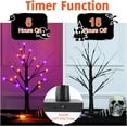 thumbnail image 2 of TETOU 1pc-24'' Halloween Lighted Birches Tree,Total 24 LED Battery Operated Artificial Black Spooky Tree with Timer Halloween Decoration for Fall Home Bedroom Wedding Indoor Party-Orange Purple, 2 of 5