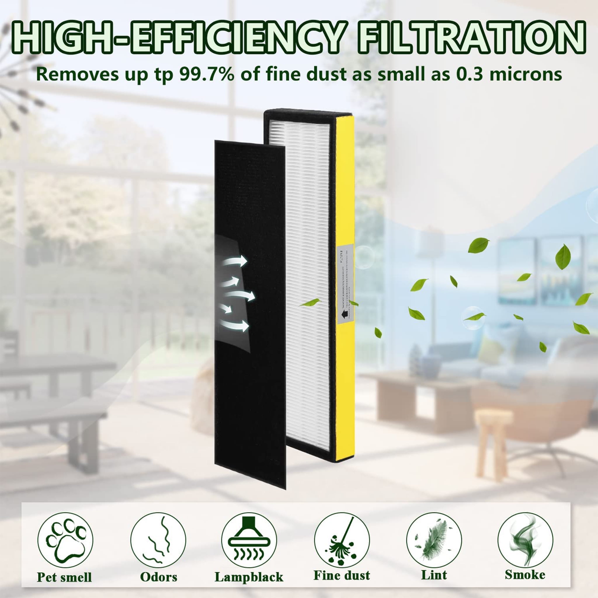 AMI PARTS FLT4825 HEPA Filter B Replacement Air Purifier Air Filter for AC4825 AC4300, AC4900, AC4800