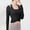 Black, variant on Women Wrap Top Long Sleeve Self Tie Workout Shirt Pilates Ballet Yoga Tops Cover-Up,Cover-Up for Women Pink 8(L)