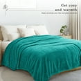 thumbnail image 6 of Exclusivo Mezcla King Size Flannel Fleece Blanket, Super Soft Velvet Plush Bed Blanket, 90x104 Inches, Teal, 6 of 7