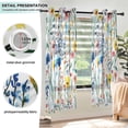 thumbnail image 3 of Yayeee Window Curtains Light Filtering 63"x42" Grommet Panel Pair Home Living Room Decor, Blue Wildflower Pattern, 3 of 7