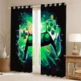 thumbnail image 5 of Psoiuetr Gamepad Blackout Curtains Teens Boys Kids Gaming Video Game Room Bedroom Living Room Decor Darkening Window Treatments Drapes Grommet Green 2 Panel 52" W x 84" L, 5 of 5