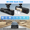 thumbnail image 4 of NEXPOW Dash Cam Front and Rear, 4K Full HD Dash Camera with Built-in WiFi GPS, Super Night Vision, WDR, 24H Parking Mode, 32GB Card Included, 4 of 7