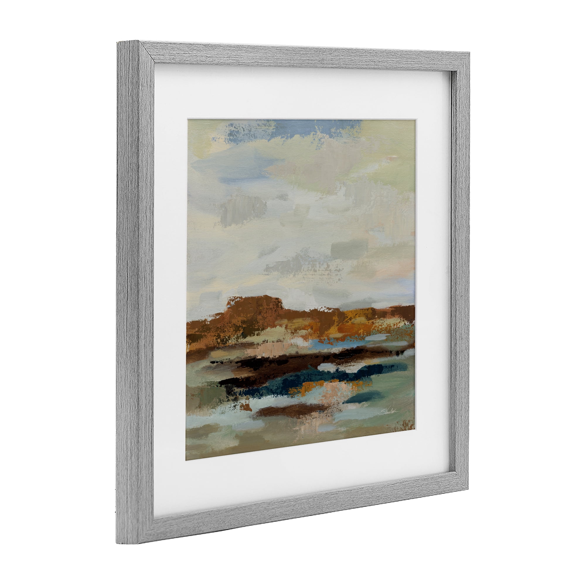Stupell Industries American West Abstract Gray Framed Print Under Glass, design by Silvia Vassileva
