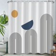 thumbnail image 2 of Boho Shower Curtain Mid Century Modern Shower Curtains For Bathroom Black and White Striped Minimalist Geometric Bohemian Shower Curtain Set Waterproof Fabric Bathroom Curtain 72x72 Inches, 2 of 6