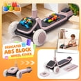 thumbnail image 4 of Kids 3-Wheel Kick Scooter with Buildable Blocks,PU Flash Wheels & 5-Position Height Adjustable Handlebar,Foldable Kick Scooter with One-Touch Footbrake for Ages 3-9 Toddlers, 4 of 9