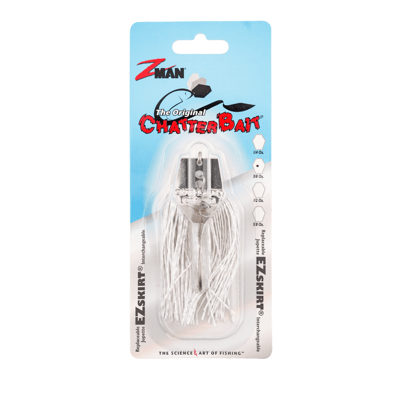 Z-Man ChatterBait Original 3/8oz White Bladed Swim Jig with Hex