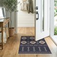 thumbnail image 2 of ODIKA 2'x3' Navy Beige Southwestern Diamond Medallion Washable Doormat Geometric Motifs with Interlocking Chain for Entryway, Kitchen, Laundry Room, Non-Slip, Low Pile, 2 of 7