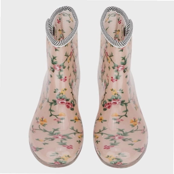 Woman Rain Boots, Waterproof Anti Slip Printing Rain Boots Garden Shoes for Camping, Gardening and Yard Work[23.5cm]