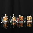 thumbnail image 6 of Christmas Village Sets 12 Pcs LED Lighted Houses with Figurines, Resin Winter Village Display for Christmas Town Scene Desktop Table Indoor Room Decorations, 6 of 8
