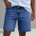 thumbnail image 3 of Chiccall Mens Jean Shorts Casual Vintage Breathable Summer Stretch Denim Shorts with Pockets Blue M, 3 of 5