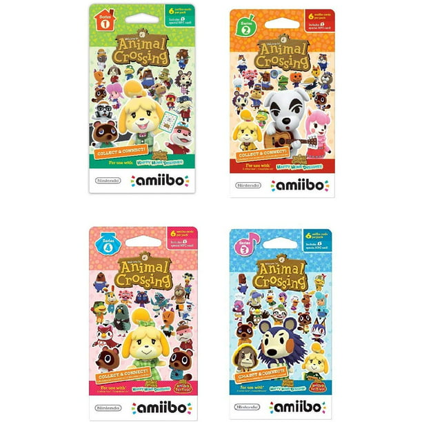 Nintendo Animal Crossing amiibo Cards Series 1, 2, 3, 4 for Nintendo Wii U  and 3DS, 1-Pack (6 Cards/Pack) (Bundle) Includes 24 Cards Total (Used) -  