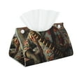 thumbnail image 2 of Lsque Cowboy Iguana Floral Shirt Printed Long Tissue Box Cover Holder, Facial Paper Organizer Dispenser,Triangle with Bottom Belt, PVC Leather Decorative Organizer, 2 of 9