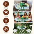 thumbnail image 6 of Round Table Cover 45-54 Inch St. Patrick's Day Waterproof Reusable Table Cloth Round Fitted Vinyl Tablecloth with Elastic Edged for Parties Outdoors, Green Shamrock Hat Ladybirds Daisy Rainbow, 6 of 6