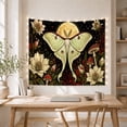 thumbnail image 5 of Luna Moth Against Nocturnal Garden with Lilies and Mushrooms Whimsical Illustration for Nature Lovers Whimsical Wall Decor Halloween Gift Tapestry Wall Hanging for Bedroom and Living Room, 5 of 7