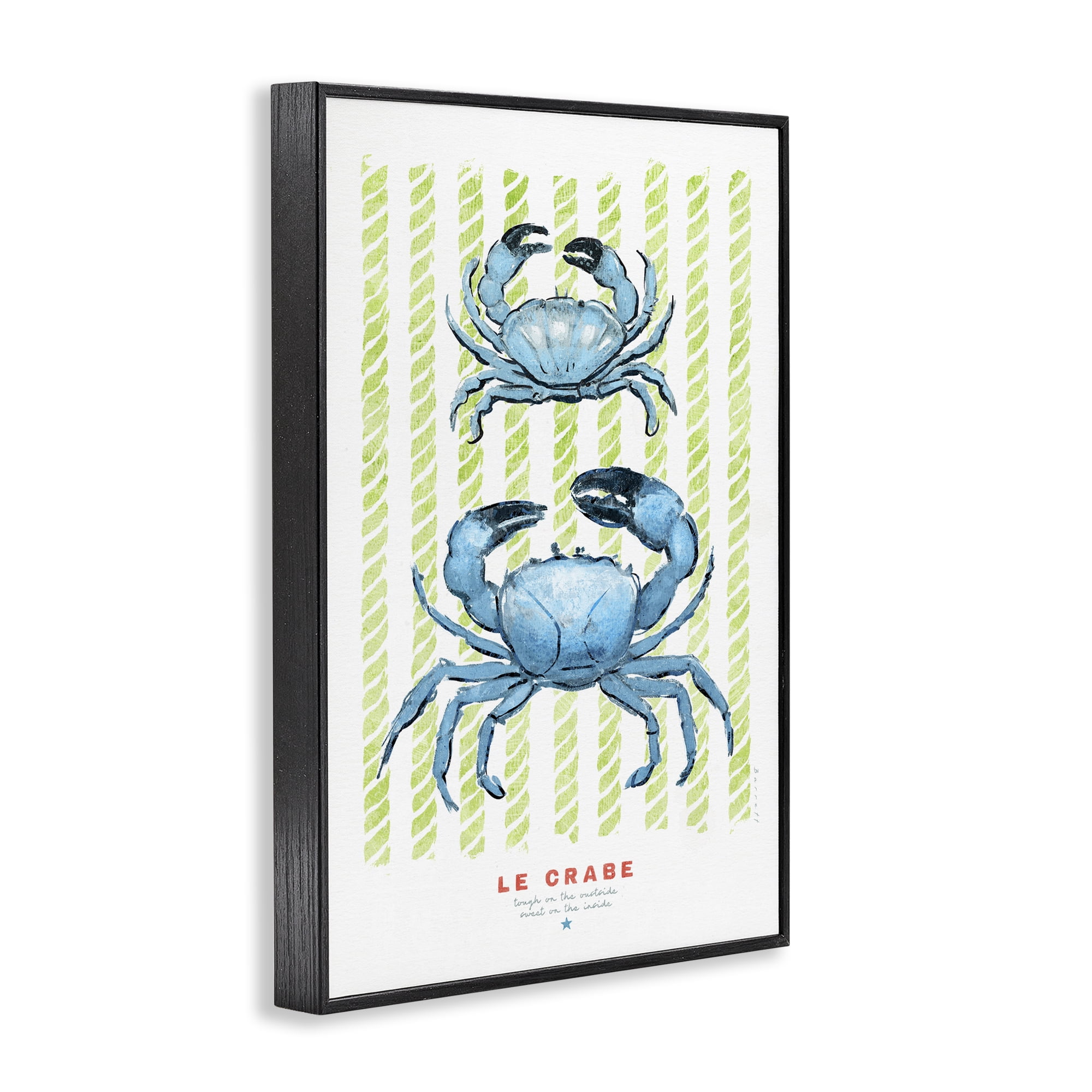 Stupell Industries Modern Bistro Crabs Black Framed Giclee Art, design by Chad Barrett