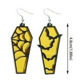 thumbnail image 3 of BNNG Coffin Earrings For Halloween Bat Wing Earrings For Halloween Spooktacular Halloween Earrings Unique Acrylic Coffin & Bat Jewelry For Women's Party Funny Pumpkin Earrings, 3 of 8
