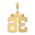 thumbnail image 3 of Real 14kt Yellow Gold Medium Diamond-cut Number 36 Charm Pendant; for Adults and Teens; for Women and Men, 3 of 4
