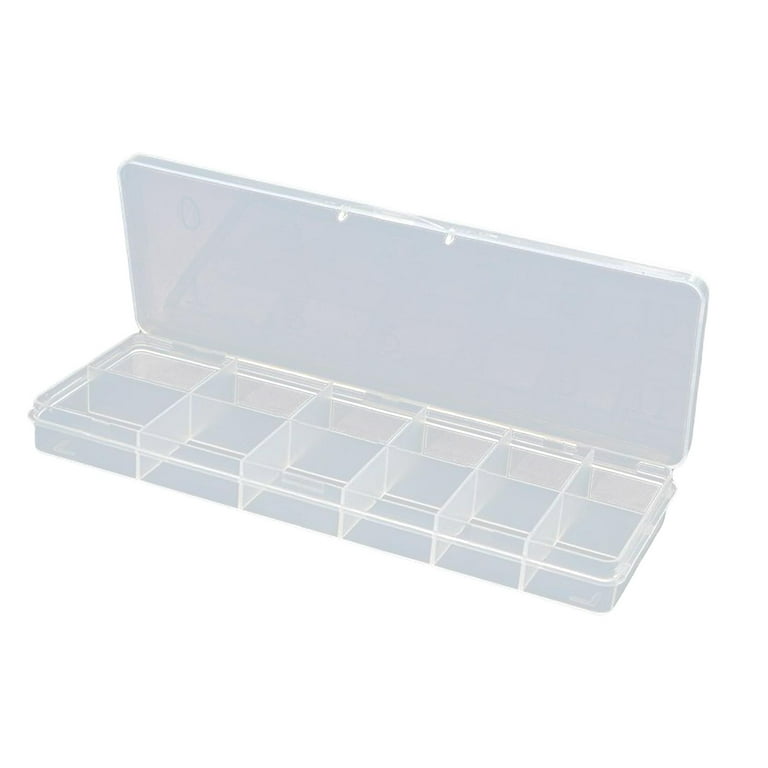 10 Grids Transparent Plastic Storage Box for Nail Jewelry PP Nail