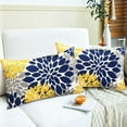 thumbnail image 2 of Decorative Throw Pillow Covers Set of 2 Blue Yellow Pillow Covers 12x20 inch Throw Pillows Linen Square Pillow Case,Farmhouse Outdoor Modern Floral Pillow Covers for Couch Sofa Living Room, 2 of 6