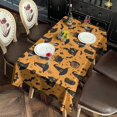 thumbnail image 4 of Orange Witch Hat Halloween Pattern Rectangle Tablecloth 60"x120",Waterproof Polyester Rectangle Table Cloth, Wipeable Spillproof Polyester Tablecloth for Dining, Camping, Indoor and Outdoor, 4 of 6