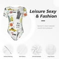 thumbnail image 4 of Fuzoiu New York Print Women's Short-Sleeved Onesie, Short Sleeve Body Suits, Women Round Neck Bodysuits for Women,for Daily Wear, Parties, and Layering-Large, 4 of 7