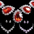 thumbnail image 3 of Koszal Prom Wedding Bridal Crystal Rhinestone Waterdrop Necklace Earring Jewelry Set, 3 of 7