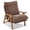 Brown, variant on Ktaxon Mid Century Chenille Accent Chair, 5 Position Adjustable Recliner Chair, Rubber Wood Frame Lounge Chair for Living Room Bedroom Office Creamy White