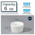 thumbnail image 5 of DOWAN 6Oz White Ceramic Ramekins Set of 8, Porcelain Ramekins Dishes for Desserts, Appetizers and Snacks, Baking Tart Bowls, Oven Dishwasher Safe Bakeware, Stackable, 5 of 7