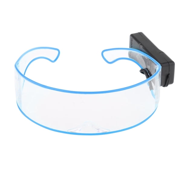 Gafas de sol con visera LED y escudo de una pieza, creativas y futuristas, de soldado. Azul