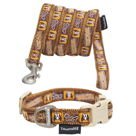 UPC: 0858342425308 | Touchdog Caliber Designer Embroidered Fashion Pet Dog Leash And Collar Combination