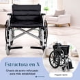 thumbnail image 4 of Silla De Ruedas Sobrepeso 200 kilos Plegable 24 Pulgadas Todo Terreno Uso Rudo, 4 of 11