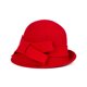 thumbnail image 1 of Jumpingount Sombrero de fieltro para mujer, gorro decorativo con lazo de fieltro para adultos, Color sólido, cómodo, transpirable, para otoño e invierno, Sombreros Rojo Jumpingount AP013206-01, 1 of 6