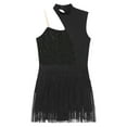 thumbnail image 6 of vastwit Women Jazz Dance Leotard Sleeveless Patchwork Tassel Fringed Hem Dance Dress for Performance Black L, 6 of 6