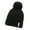 Black + Chenille, variant on Womens Winter Knitted Beanie Hat Warm Fleece Lined with Pompom Cap Thick Slouchy Snow Knit Skull Ski Cap