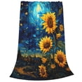 thumbnail image 2 of Pofeuu Vintage Starry Sky Sunflower Print Ultra-Soft Micro Fleece Blanket,for Bed Or Sofa,All Season Throw Blankets Flannel Blanket-80"x60", 2 of 7