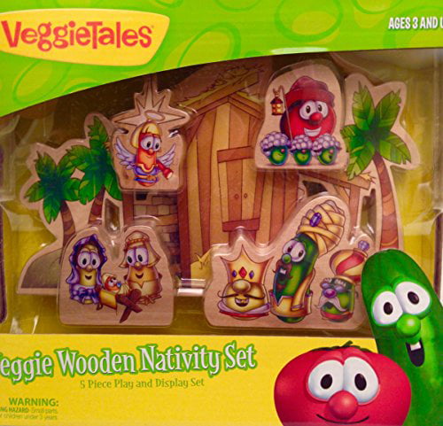 New In Box Veggie Tales Singing Nativity Set Toys Figures Veggie Tales Figurines 