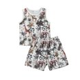 thumbnail image 1 of goowrom Ensemble pour Bébé Garçon Tops+Shorts Imprimés Sans Manches pour Animaux, 1 of 9