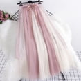 thumbnail image 2 of Tanhomme Women Tulle Skirts Layered Tutu Skirt Midi Length Elastic High Waist A Line Skirt Women's A Line Tulle Party Dinner Tutu Skirt Brown Stretchy High Waisted Flared Skirt, 2 of 7