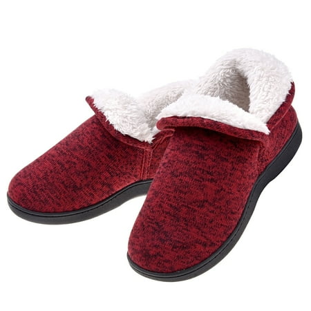 Cable Knit Booties - Women Warm Cotton Cable Knit Ankle High Slippers - Anti Skid Plush Fleece Indoor Outdoor Booties