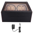thumbnail image 2 of Automatic Watch Winder Display Box, 4+6 Automatic PU Leather Wood Watch Winder Box, Mens Watch Box For Wristwatch Mechanical Watch, 2 of 8