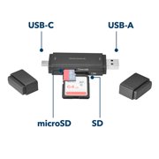 Insignia USB-C / USB 3.0 to SD / MicroSD Memory Card Reader – Black