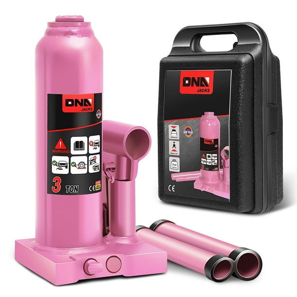 Botella hidráulica Jack DNA MOTORING 3 toneladas/3000 kg Rosa